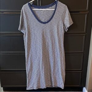 Universal Thread Navy and White Striped Scoop Neck Mini Dress